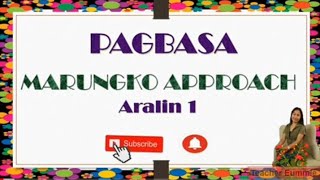 Marungko Approach In Reading Aralin 1 Phonics Grade1reading Pagbasa Sa