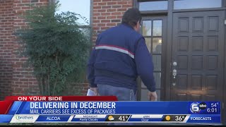 Delivering in December: Mail carriers see excess of packages