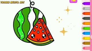 Coloring Fruit Watermelon Learn Color Drawing Painting For Kids And Toddlers | Education Video
