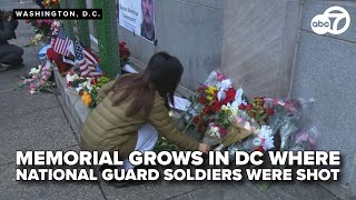 'We're remembering:' Memorial grows in DC where Sarah Beckstrom, Andrew Wolfe were shot