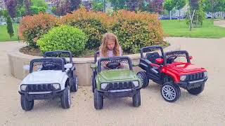 Offroad Jeep For kids White Rubber Wheels - საბავშვო ელექტრო მანქანა