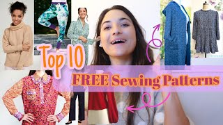 MY TOP 10 + BONUS FREE SEWING PATTERNS FOR BEGINNERS FOR WINTER AND SPRING 2023 #freesewingpatterns