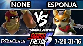 SF5 SSBM - EMG | n0ne (Captain Falcon) Vs. SCT | Esponja (Fox) Smash Melee Winners Quarters