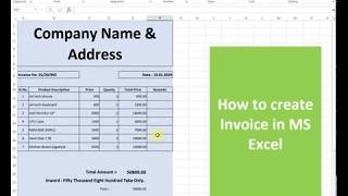 How to create invoice in MS Excel (কিভাবে এক্সেল এ ইনভয়েস তৈরী করবেন)