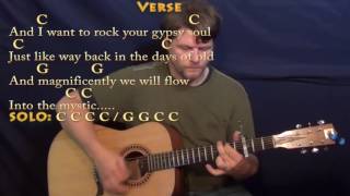 Into the Mystic (Van Morrison) Guitar Lesson Chord Chart with Lyrics - Capo 3rd