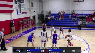 Varsity Basketball MAIS: Heritage Academy vs Bayou Academy 1/7/25