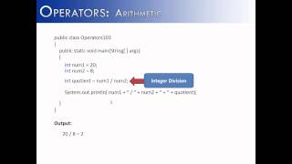 Operators Part 3: Arithmetic (Java)
