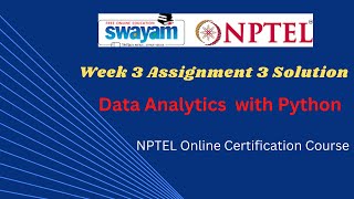 Data Analytics with Python | Week 3 Assignment - 3 | NPTEL 2023