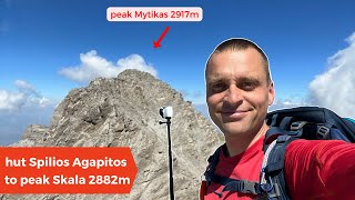 🥾 hut A to peak Skala 2882m ⛰️ Peak Mytikas 🇬🇷 PART 2️⃣ FULL WALKTHROUGH POV