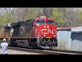 cn units lead csx tanker train in my railroad crossing lightning talk safety project