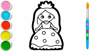 Queen Baby Doll Drawing For Kids || Easy Step-by-Step Tutorial