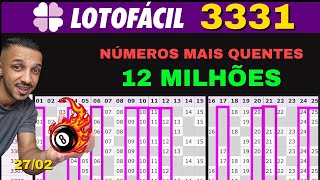 ACUMULOU DE NOVO: Lotofácil 27/02/2025 Números Mais Quentes