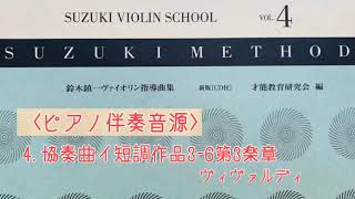 【ピアノ伴奏音源】鈴木バイオリン教本4巻 5.協奏曲イ短調作品3-6第3楽章