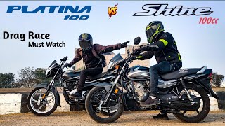 Bajaj Platina 100 Vs Honda Shine 100 | Drag Race