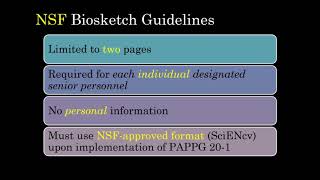 NSF Biosketch