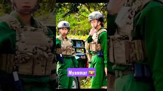 Myanmar 🇲🇲 Female Soldiers Brave 😲 #shorts #viral #video #burma #myanmar