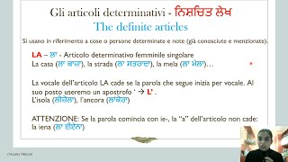 #10 🇮🇹 | GLI ARTICOLI DETERMINATIVI |  Learn ITALIAN in PUNJABI | Easy