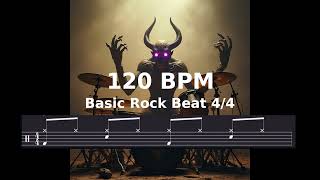 120 BPM - 4/4 - Basic Rock Beat - Drum Only Backing Track