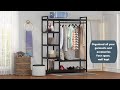 tribesigns free standing closet organizer heavy duty clothes rack with 6 shelves f1057