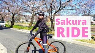 Social Distancing in Japan 🌸 Bike Ride Along Sakura Cycling Path