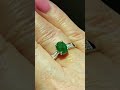 1.24ct genuine santa terezinha emerald in 10k solid white gold ring