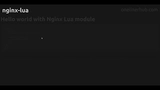 Hello world with Nginx Lua module
