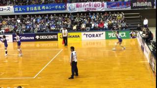 Ｖリーグ高松大会[東レvs上尾]東レ高田選手サーブミス