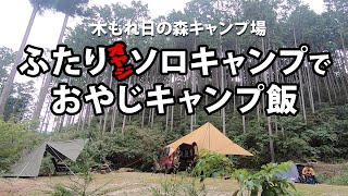 おっさんふたりソロキャンプでおやじキャンプ飯！【木もれ日の森キャンプ場】