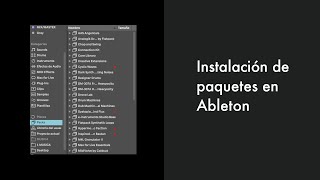 Instalación de paquetes en Ableton Live
