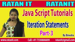 JavaScript Tutorial | Iteration Statements | Part-3 | By Binesha