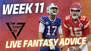 LIVE NFL Week 11 Fantasy Football Advice, Rankings, Viewer Questions & NFL DFS Picks | FFSQC