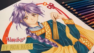 NURIKO (Celestial Warrior) | Fushigi Yuugi | Real Time Coloring 🖍 | Anime Fan Art by Roa Ross