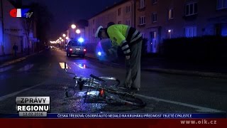 Česká Třebová: Osobní auto nedalo na kruháku přednost 79leté cyklistce