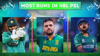 Most Runs In HBL PSL History| Psl 2024 | Let's Compare