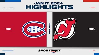 NHL Highlights | Canadiens vs. Devils - January 17, 2024