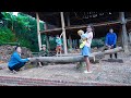 The Process of Building a Wooden Kitchen Frame, Cooking Stir-fried Duck Lunch | Family Farm