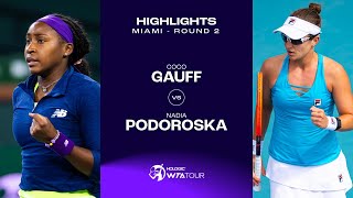 Coco Gauff vs. Nadia Podoroska | 2024 Miami Round 2 | WTA Match Highlights