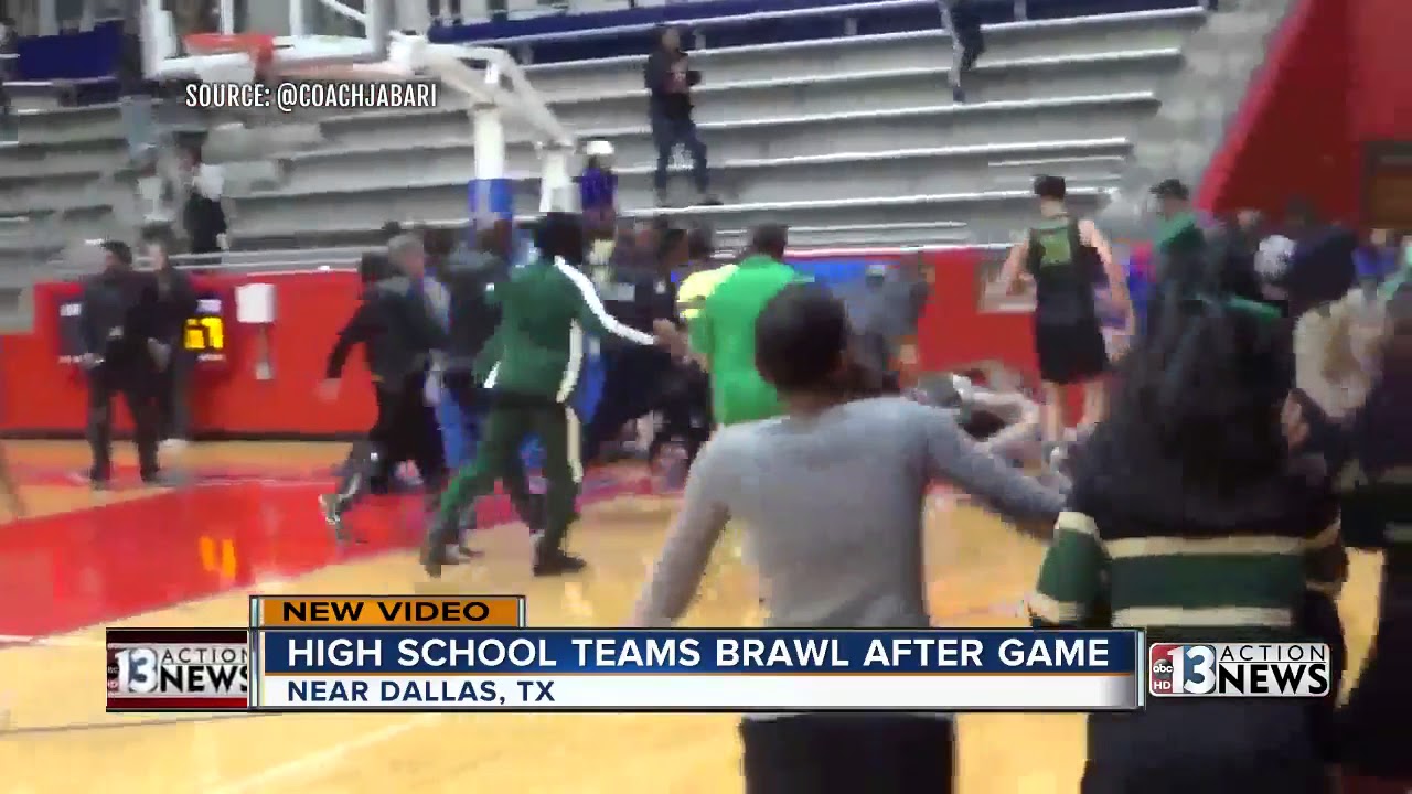 High School Teams Brawl After Game - YouTube