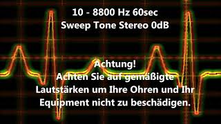 10 - 8800 Hz sweep tone audio sweep tone changing frequency