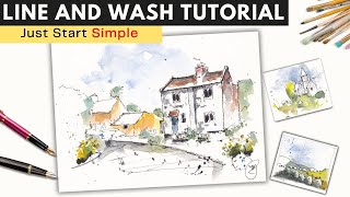 Simple Line and Wash Tutorial - A Step By Step Guide