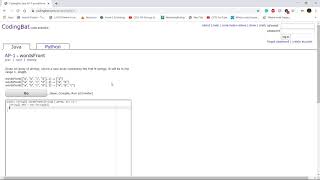 AP-1 (wordsFront) Java Tutorial || Codingbat.com