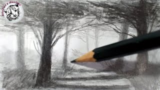 Como Dibujar un Bosque y lograr Profundidad y Atmosfera Tecnica de Dibujo a lápiz