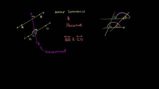 Angles formed by parallel lines and transversals | Geometry | Khan Academy