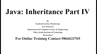Java Inheritance Part IV | Super class variable reference to Sub class object