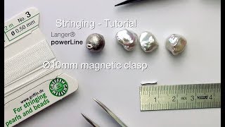 powerSilver Ball stringing Fädeln (short version) - Langer® jewel magnetic clasp