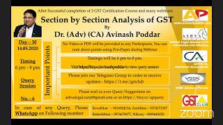 GST Refresher Course - Query Session - 6