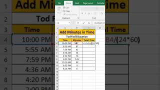 Add minutes in time with #microsoft  #excel #msexcel #shorts #computer #education #tricks