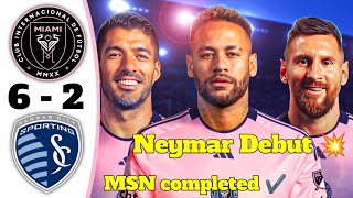 Inter Miami FC vs Sporting KC |6-2 Highlights& All Goals 2024 HD🔥Messi  Goal and Neymar debut 💥