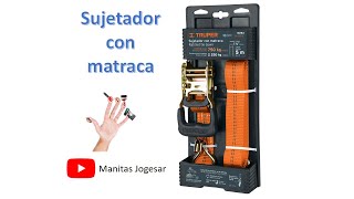 Como usar una eslinga /cinchas de trailero/ sujetador con matraca / cuerda tensora