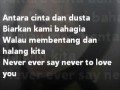 Antara Cinta Dan Dusta Evan s ft Chelsea (with lyrick)